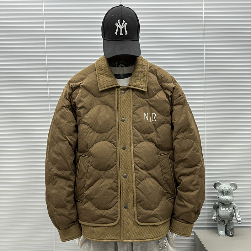 2025新标90白鸭绒印花拼接衬衫款羽绒服SY001P170,男装衬衫,钱塘735