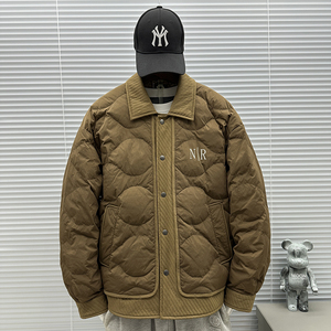 2025新标90白鸭绒印花拼接衬衫款羽绒服SY001P170图片
