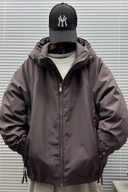 2025新标90白鸭绒高品质极简风短款连帽羽绒服男8168P335,男装羽绒服,钱塘735