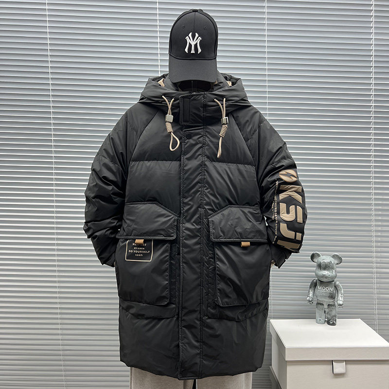 牛道2025新款加厚中长款休闲90白鸭绒连帽羽绒服男1111P240,男装羽绒服,钱塘735