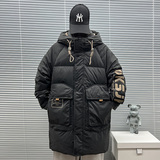牛道2025新款加厚中长款休闲90白鸭绒连帽羽绒服男1111P240，男装羽绒服，钱塘735
