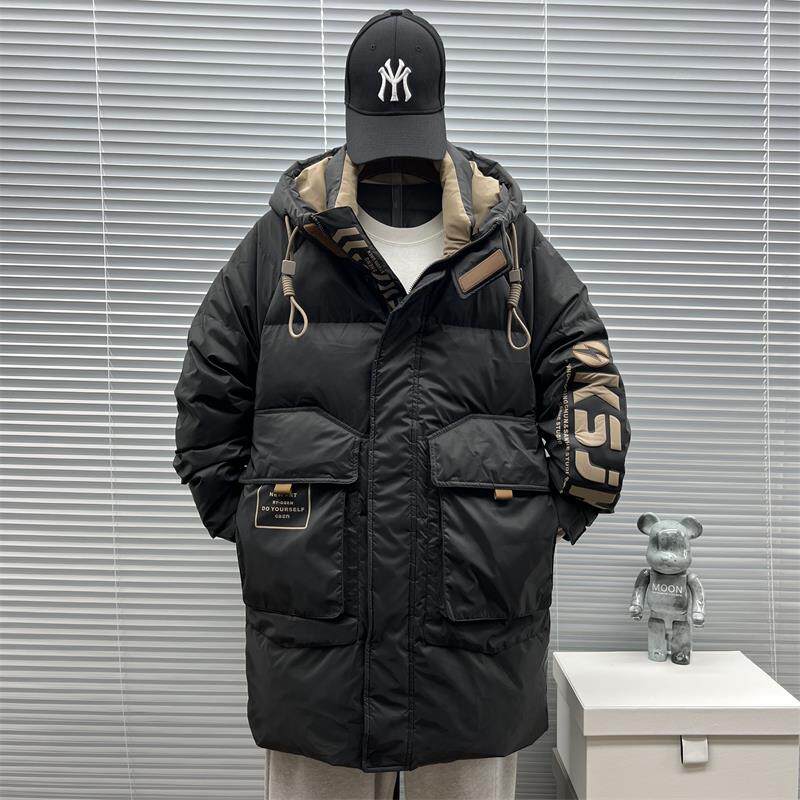 牛道2025新款加厚中长款休闲90白鸭绒连帽羽绒服男1111P240,男装羽绒服,钱塘735