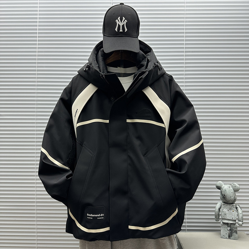 2025新标90白鸭绒户外潮牌短款连帽羽绒服男H903P445699,男装羽绒服,钱塘735