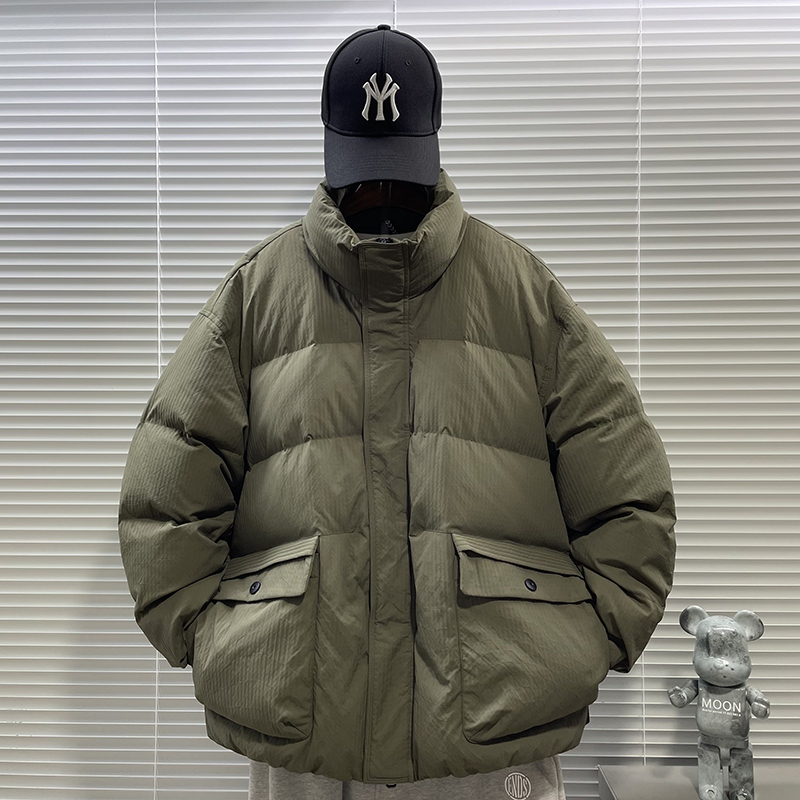 2025新标90白鸭绒短款加厚简约立领羽绒服男5507P300，男装羽绒服，钱塘735