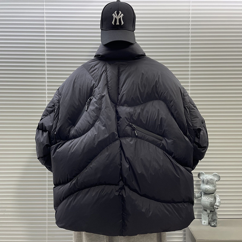 2025新标90白鸭高品质多口袋面包加厚短款立领羽绒服男6601P380,男装羽绒服,钱塘735