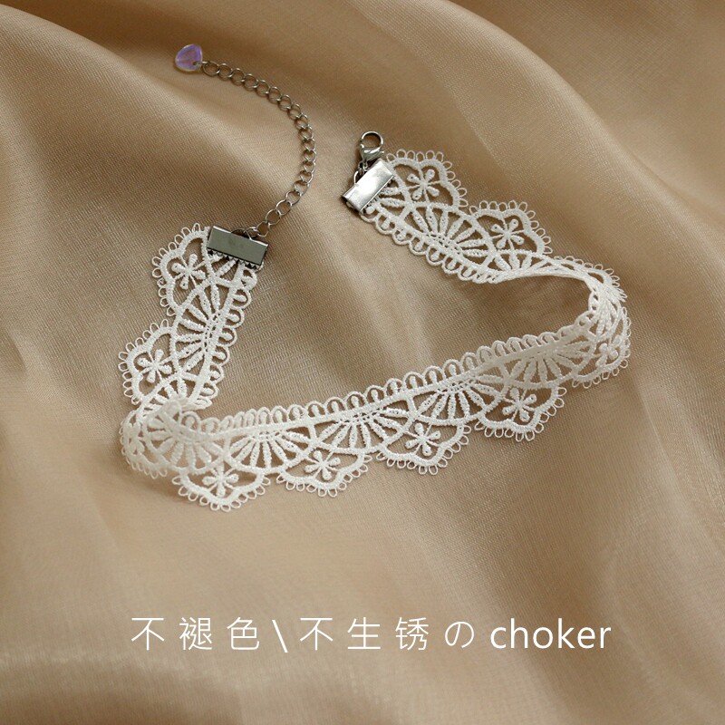 黑白色choker洛丽塔脖子饰品项链