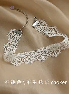 黑白色choker洛丽塔脖子饰品项链