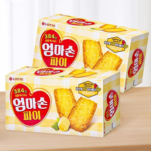 韩国食品乐天妈妈手派饼干127g发酵奶香酥脆进口零食儿点心