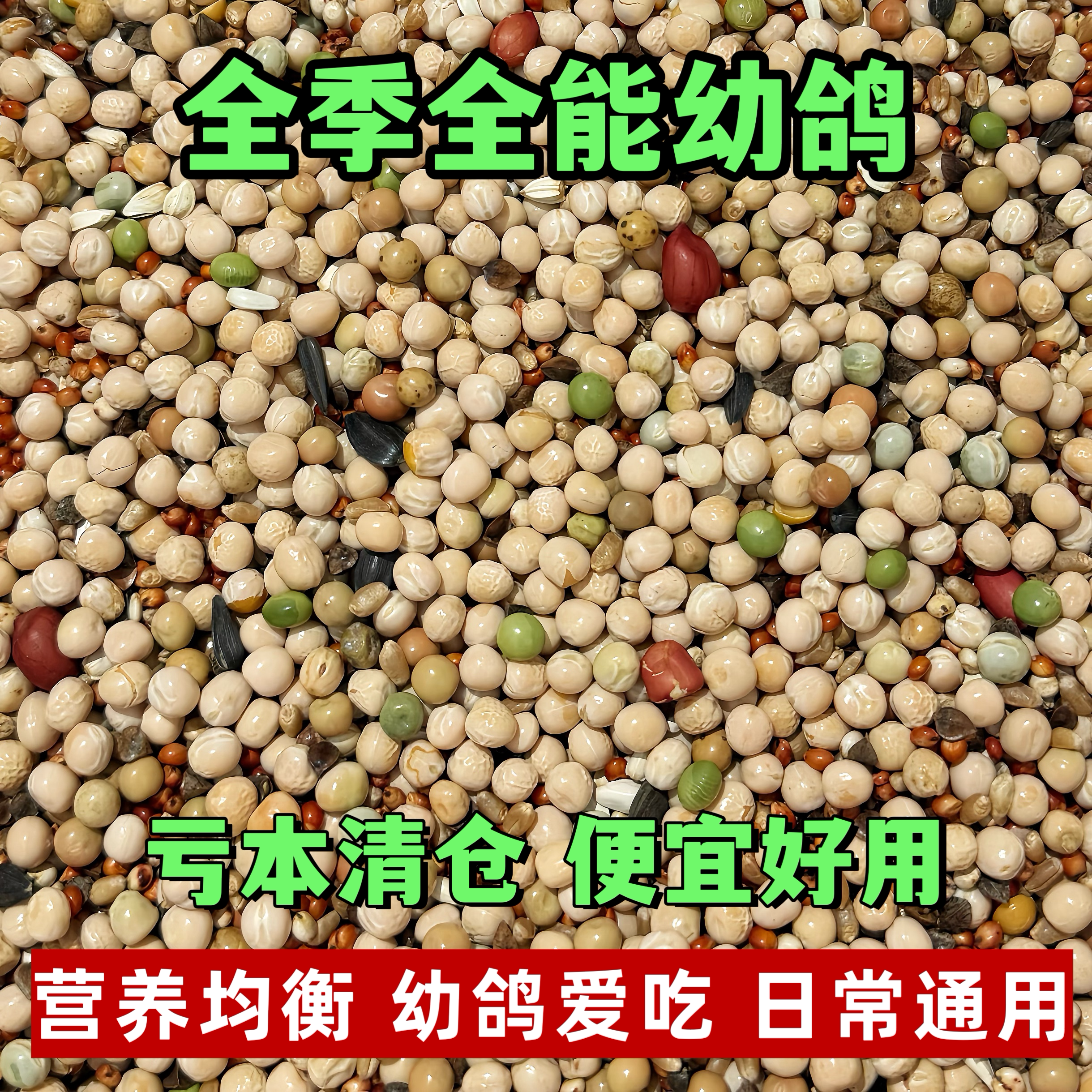 宏冠凤翼龙翔全季全能幼鸽花生无玉米50斤包邮幼鸽种鸽赛鸽肉鸽