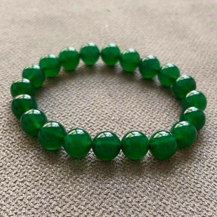 天然冰种绿玛瑙单圈手链串帝王绿女妈妈高贵气质礼物旗袍配饰古风