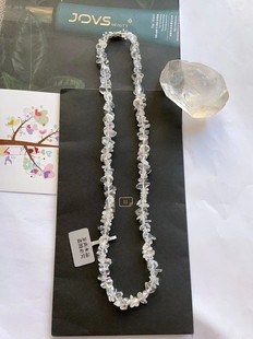 正品天然白水晶原矿不规则原碎石项链女宝石养生时尚水晶之王礼物