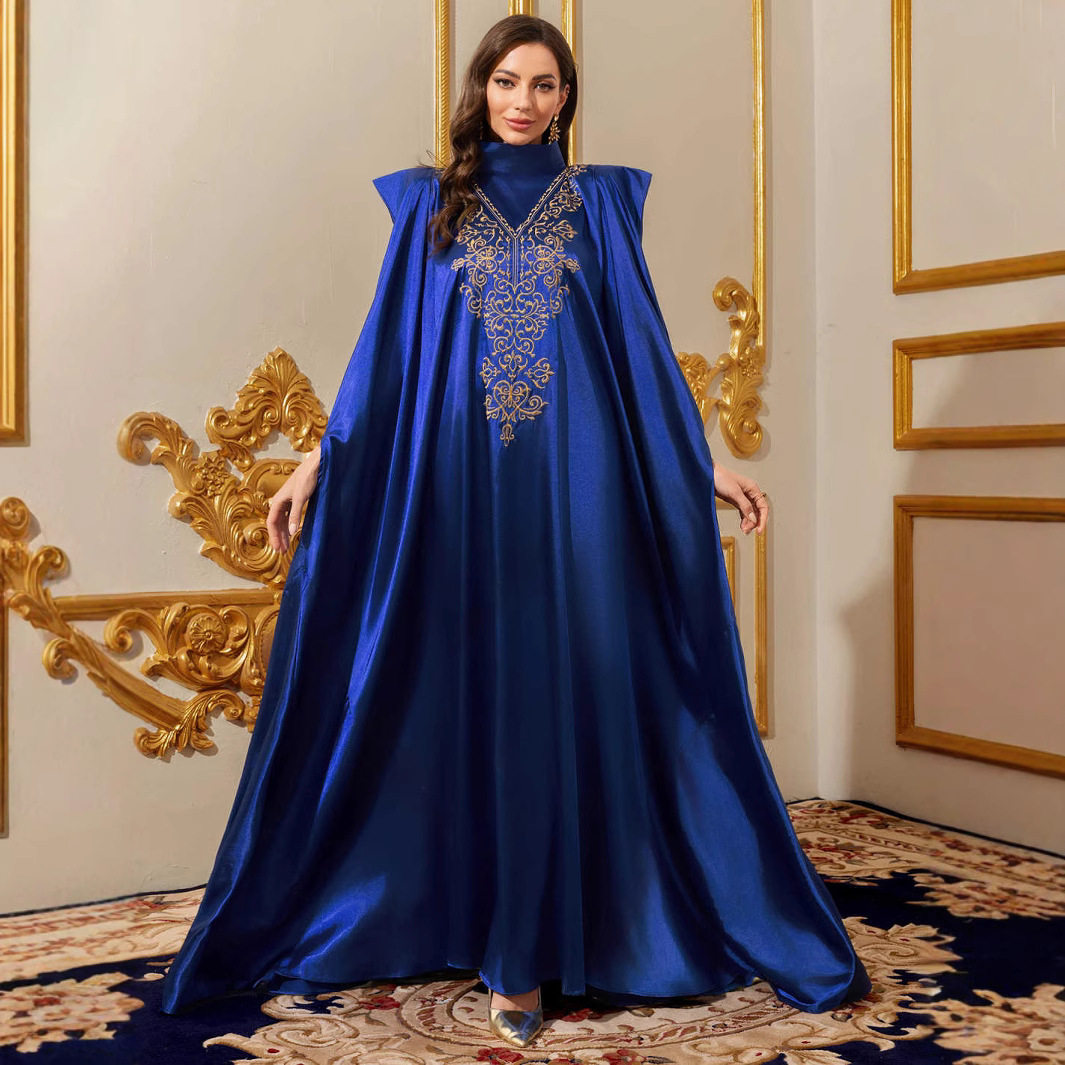 派对婚礼中东迪拜长袍礼服阿拉伯高领宽松女士连衣裙子晚宴晚礼服