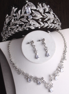 新娘头饰婚纱礼服生日项链耳环