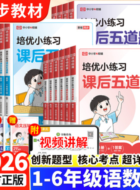 2026新版培优小练习课后五道题一二年级三四五六年级下册语文数学英语全套人教版小学生同步练习册题训练教材课堂作业本PY荣恒教育