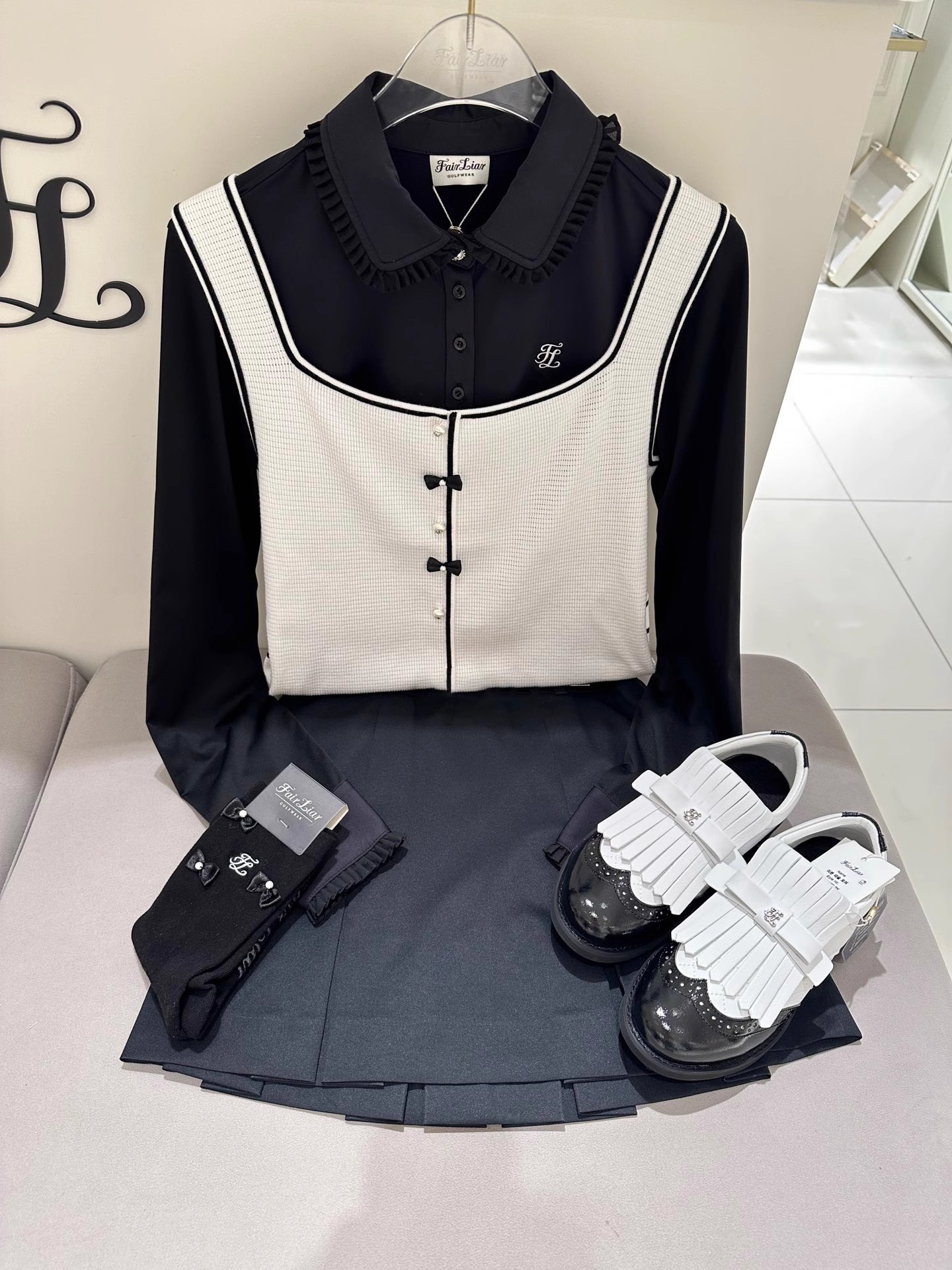 原单韩国高尔夫女士淑女风吊带小背心 户外优雅运动时尚马甲上衣