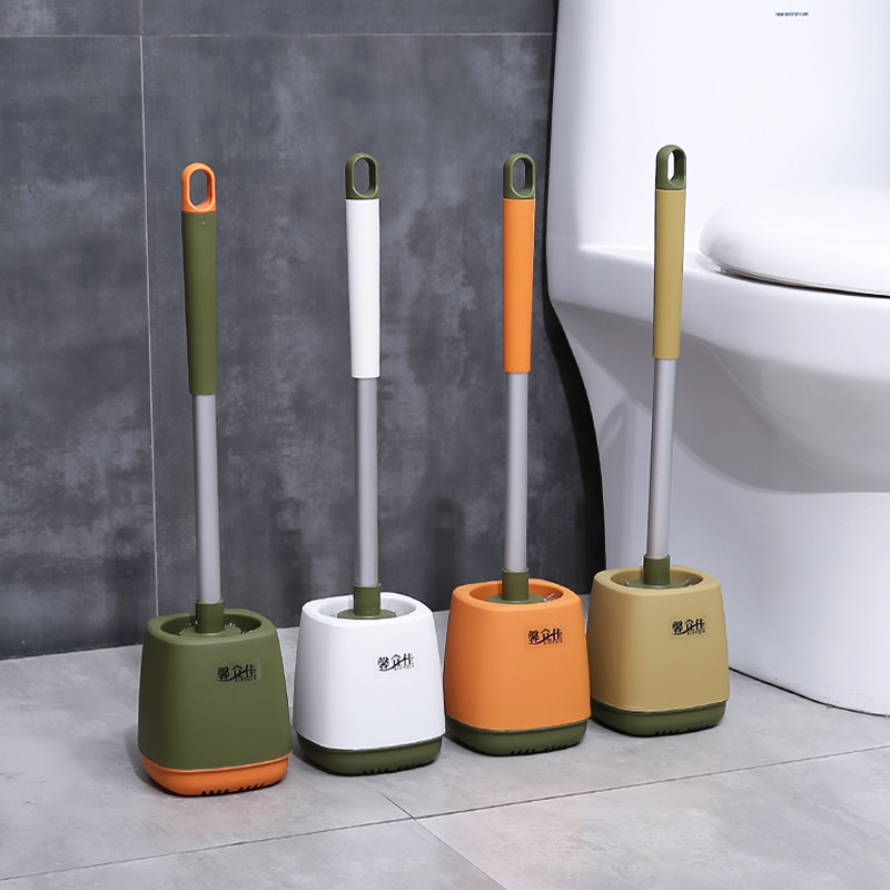 马桶刷套装无死角卫生间铝合金杆清洁刷硬毛带底座沥水洗厕所刷子