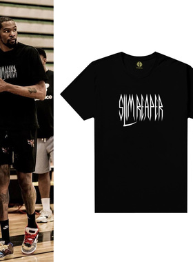 SD篮球运动服街球队服训练衣街头短袖球队半袖宽松运动T恤杜兰特