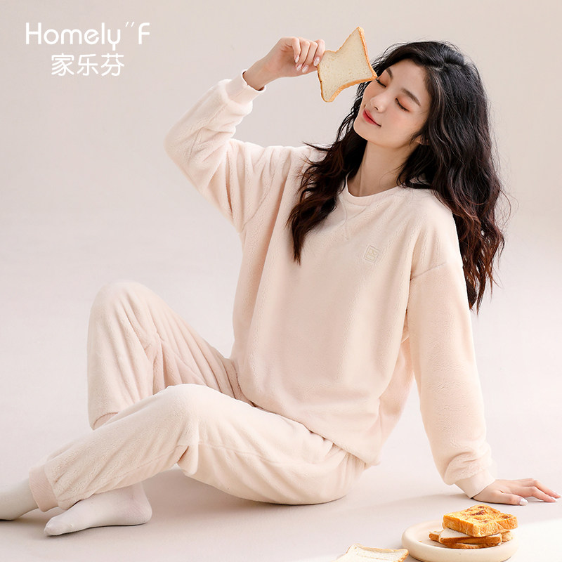 【抗静电】家乐芬睡衣女士秋冬款冬季法兰绒加绒加厚珊瑚绒家居服,女士内衣/男士内衣/家居服,睡衣/家居服套装,淘宝优惠券,粉丝福利购,淘宝优惠卷