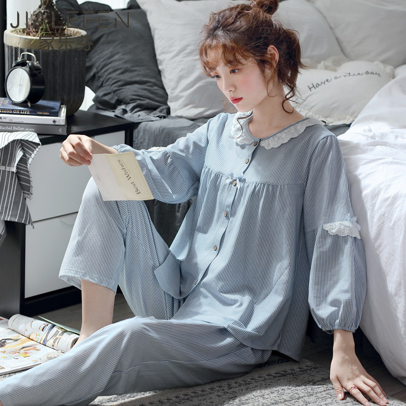 睡衣女士春秋款秋季纯棉长袖家居服秋冬季薄款韩版加大码套装,女士内衣/男士内衣/家居服,睡衣/家居服套装,淘宝优惠券,粉丝福利购,淘宝优惠卷