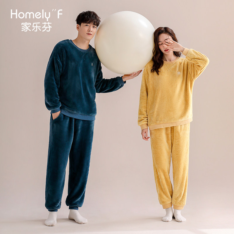 【抗静电】情侣睡衣男士秋冬款冬季法兰绒加绒加厚珊瑚绒家居服女,女士内衣/男士内衣/家居服,睡衣/家居服套装,淘宝优惠券,粉丝福利购,淘宝优惠卷