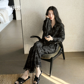 长袖 家乐芬睡衣女士春秋款 秋季 莫代尔家居服蕾丝花边老钱风高级感
