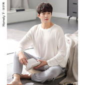 莫代尔冰丝家居服男款 夏季 长袖 家乐芬睡衣男士 套装 秋季 夏款 春秋款