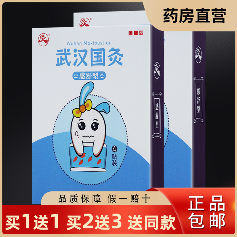 武汉国灸儿童感冒灸II型风寒发热无汗鼻塞咳嗽头疼4贴正品买1送1
