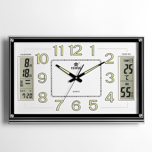 大号夜光挂钟客厅会议室双日历