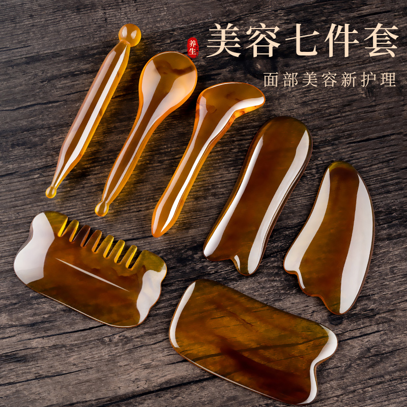 面部拨筋棒刮痧面部按摩