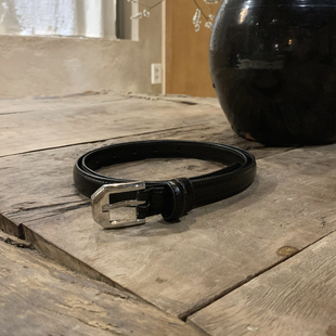 阿茶与阿古【搭配小物】黑色复古小皮带男女同款百搭时髦装饰腰带