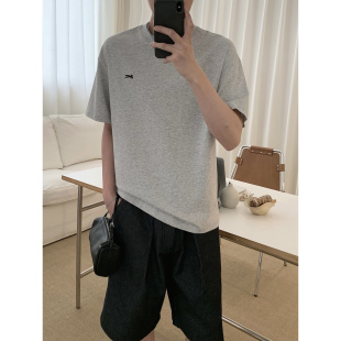 阿茶与阿古剪刀刺绣短袖t恤男夏季新款百搭宽松休闲情侣装上衣