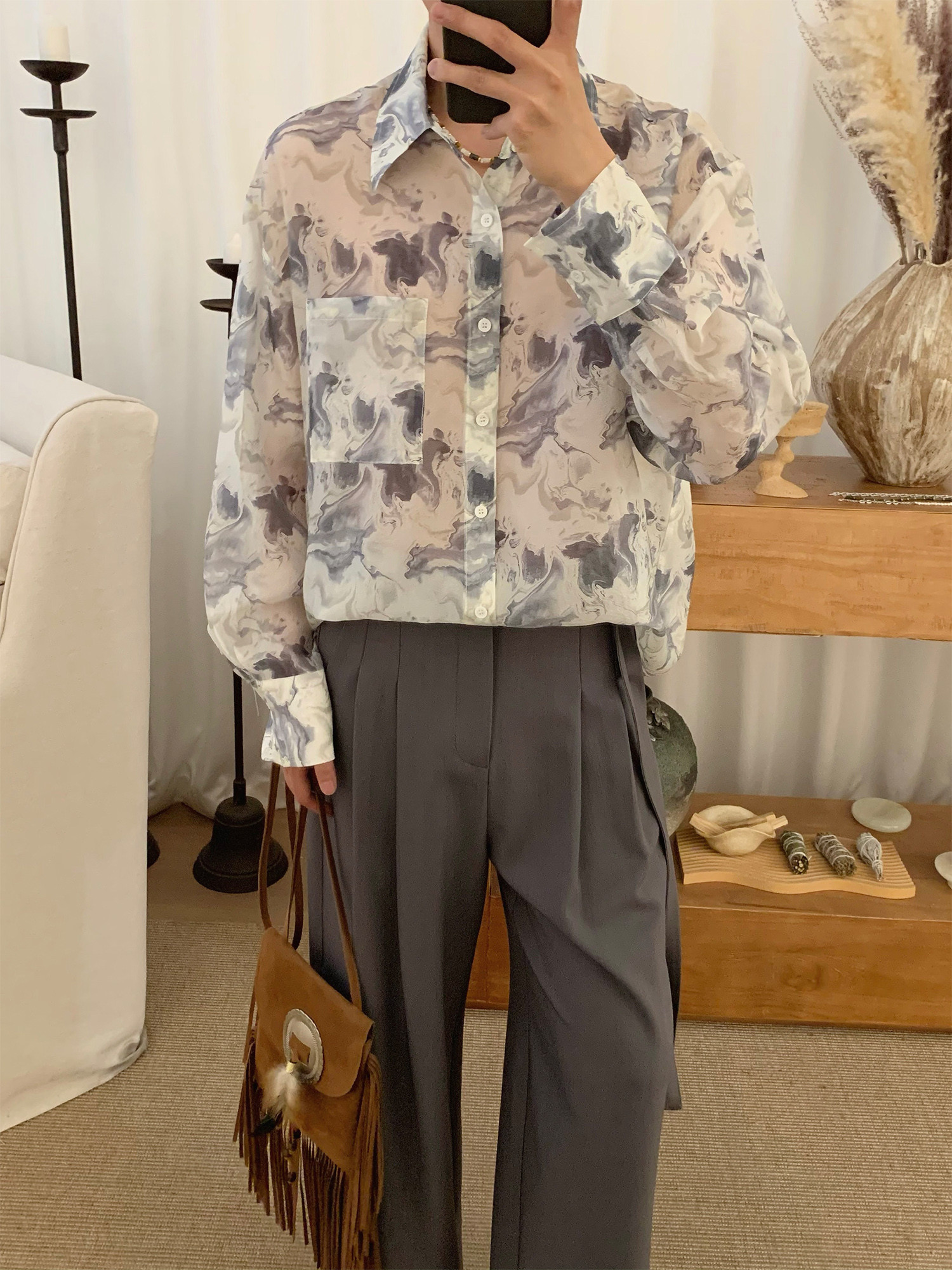 慵懒风长袖衬衫阿茶与阿古