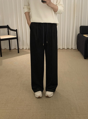 阿茶与阿古【松弛裤】廓形垂感休闲裤男款秋季宽松直筒阔腿长裤