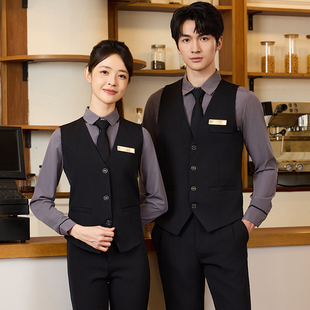 酒店KTV工作服马甲衬衫套装餐饮西餐厅饭店前台收银女服务员工装