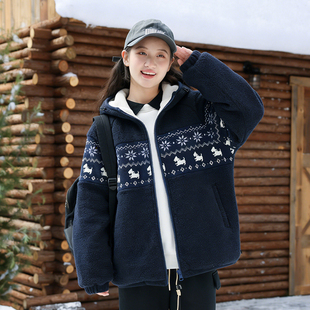 少女宽松连帽夹棉加厚高中学生棉衣冬装 初中生外套秋冬款 2025新款