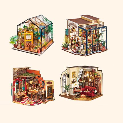 若来成人手工制作diy艺术小屋书店厨房别墅阳光花房子男女生礼物