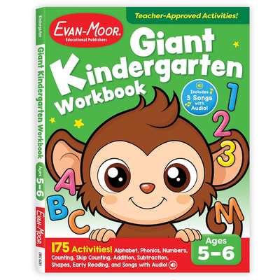 【预售】英文原版 GIANT Kindergarten Workbook  幼儿园大班综合练习册 Evan-Moor 幼儿启蒙辅导书籍