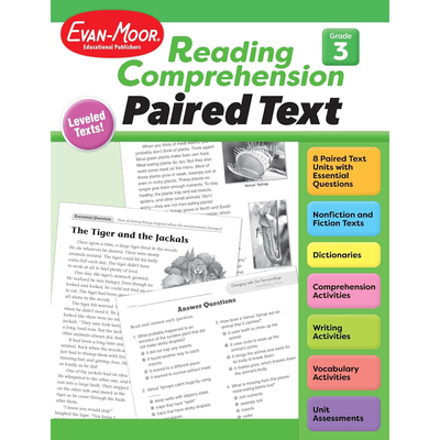 【预售】英文原版  Reading Comprehension: Paired Text, Grade 3 阅读理解：体裁对比阅读三年级 Evan-Moor 小学生学习辅导书籍