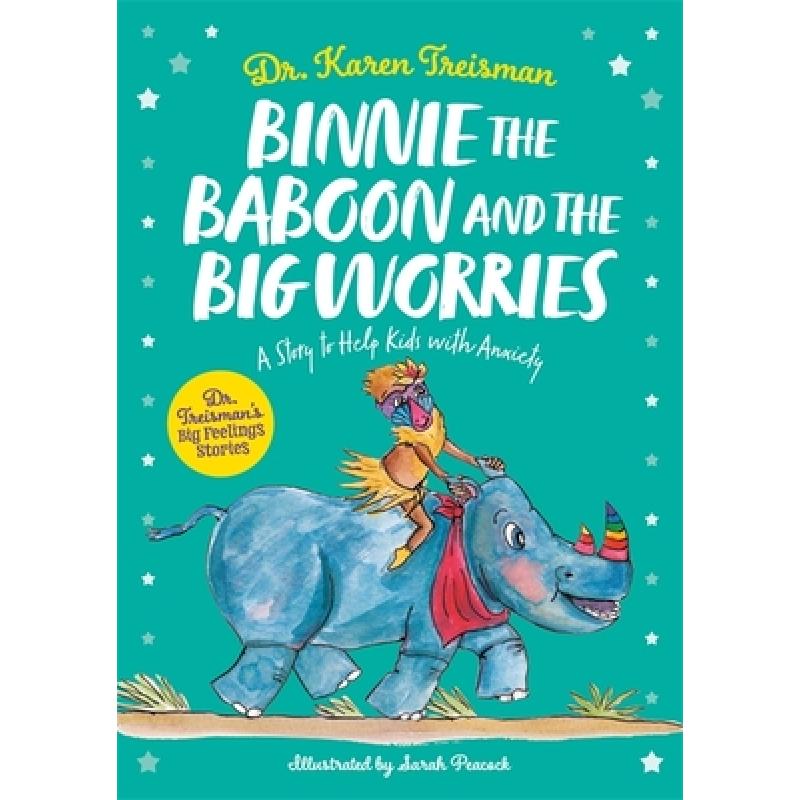 【预售】英文原版 Binnie the Baboon and the Big Worries狒狒宾尼和大烦恼 Dr Karen Treisman担心恐惧和压力控制儿童绘本书籍