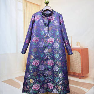 新中式国风古韵提花女装风衣外套2025年秋季新款中长款外搭