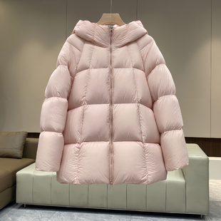 羽绒服女中长款2025冬季新款时尚连帽宽松显瘦小个子保暖加厚外套