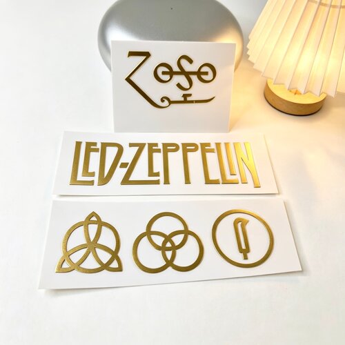 【3张】Led Zeppelin齐柏林飞艇乐队周边金属贴纸手机壳平板装饰
