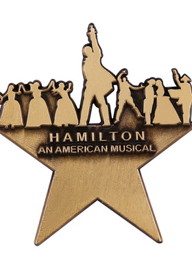 Hamilton 汉密尔顿音乐剧星星剪影金属徽章 胸针配饰