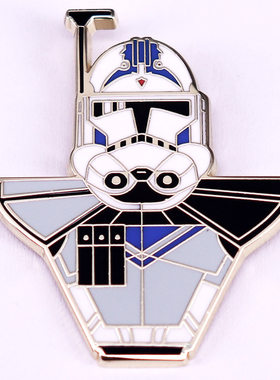 Star Wars 星球大战蓝白克隆人士兵头盔飞船异形金属徽章胸针配饰