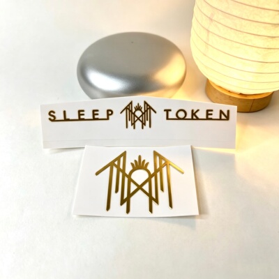 【2张】Sleep Token乐队周边金属贴纸金色手机壳平板吉他摇滚装饰