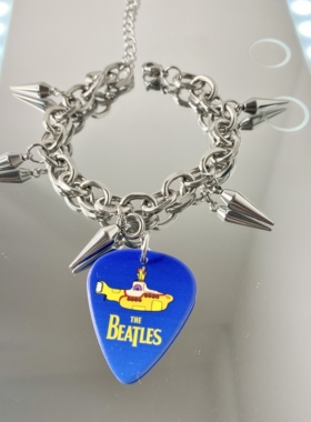【可弹奏 可拆卸】The Beatles披头士周边吉他拨片手链摇滚钛钢