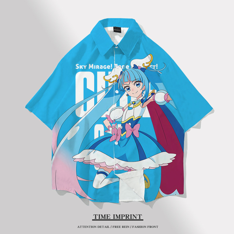开阔天空光之美少女Q娃短袖衬衫