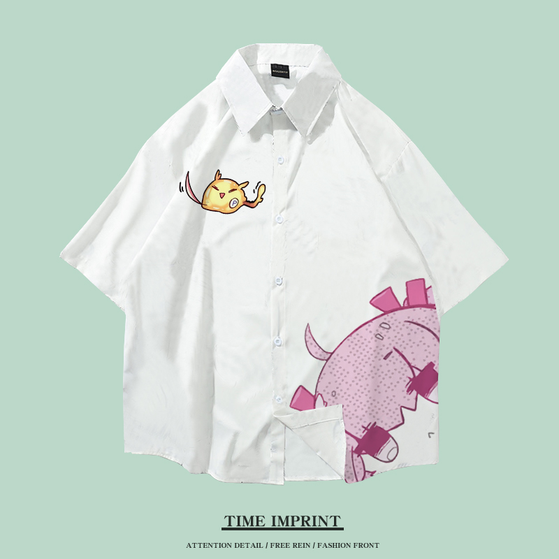 哔咔娘尖领短袖长袖衬衣速干