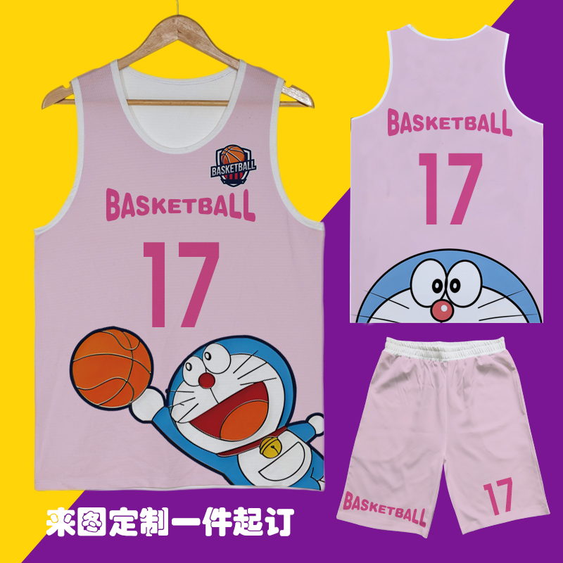 篮球服套装学生定制儿童队服卡通球衣美式训练比赛运动速干数码衫