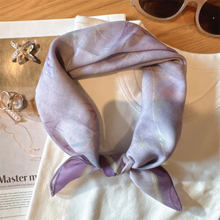 棉麻方巾韩国新款花朵碎花文艺复古领巾春夏秋装饰发带头巾小清新